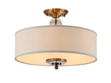 NEWPORT 31300 31305/PL black brass , Потолочный светильник, Black brass Clear glass Shade beige D50*H38 cm E27 5*25W