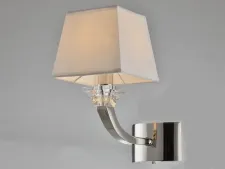 NEWPORT 11400 11401/A , Бра, Nickel Clear crystal Shade white L15*H28*Sp25 cm E14 1*40W