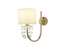 NEWPORT 4360 4361/A new gold , Бра , Gold Clear crystal White shade L18*H27,5*Sp32,5 cm E14 1*40W