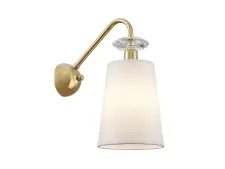 NEWPORT 4620 4621/A gold , Бра, Gold Clear crystal Shade white L14*H27.5*Sp25 cm E14 1*40W