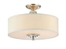 NEWPORT 31300 31305/PL , Потолочный светильник, Nickel Clear glass Shade beige D50*H38 cm E27 5*25W